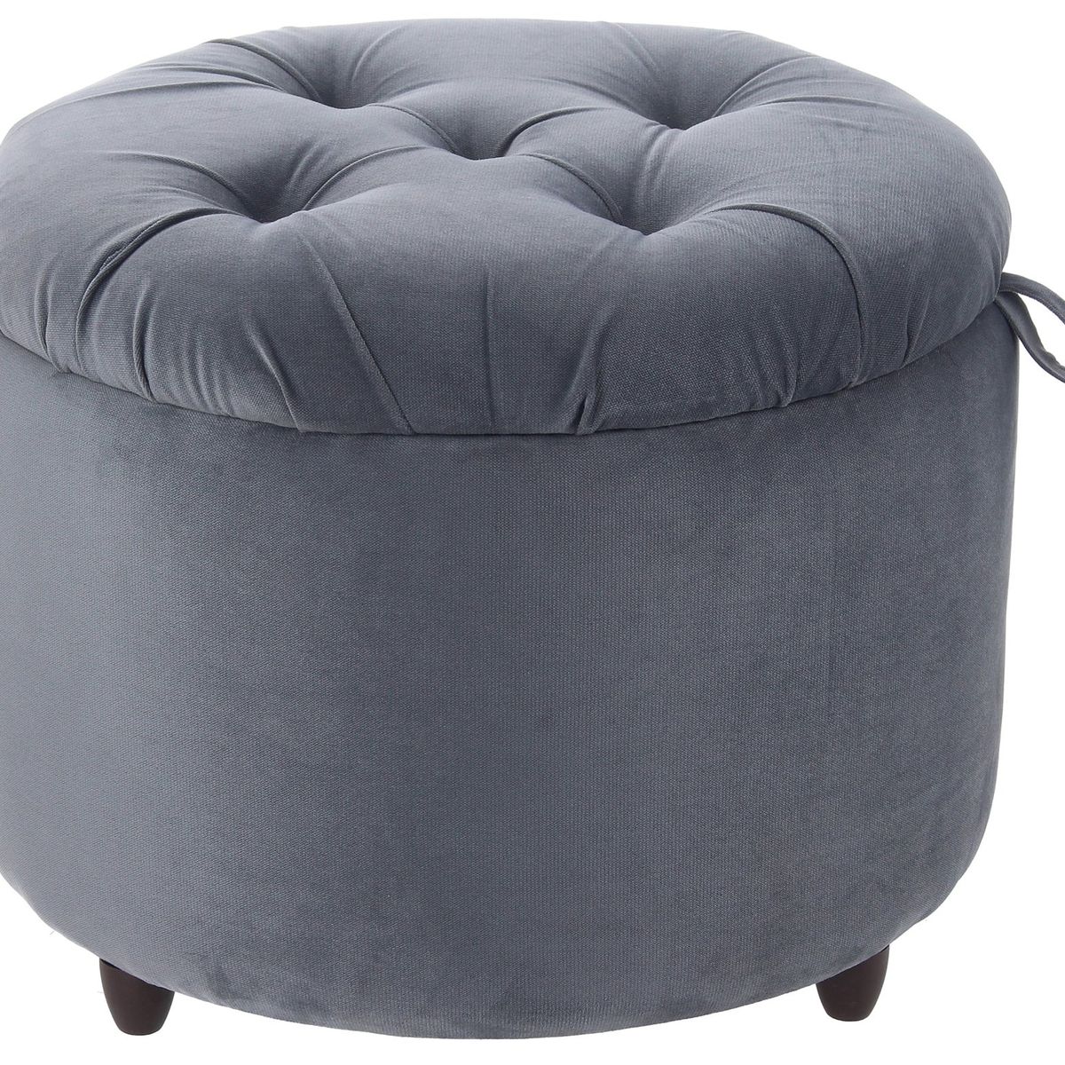 GENERICO - Pouf Baúl Zoe Gris Felpa 60x60x50 cm Máxima Design