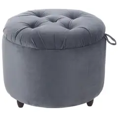 GENERICO - Pouf Baúl Zoe Gris Felpa 60x60x50 cm Máxima Design