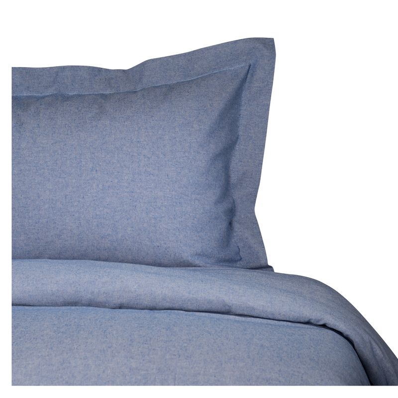HOHOS CASA - Funda de plumón 1,5 plaza 85% algodón - 15%poliéster color azulino