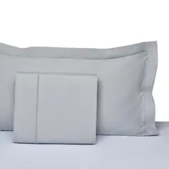 HOHOS CASA - Juego sábanas King Premium Satén 380H 100 algodón color gris