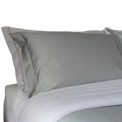 HOHOS CASA - Funda plumón King reversible 380 hilos 100% algodón blanco/gris