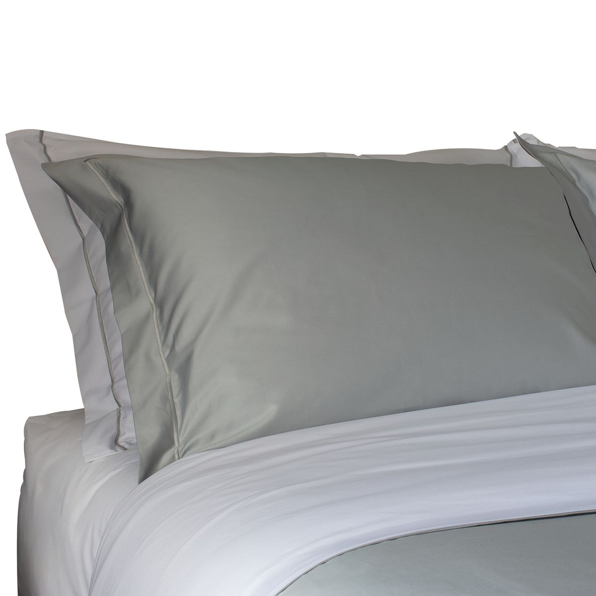 HOHOS CASA - Funda plumón 2 plazas reversible 380 hilos 100% algodón blanco/gris