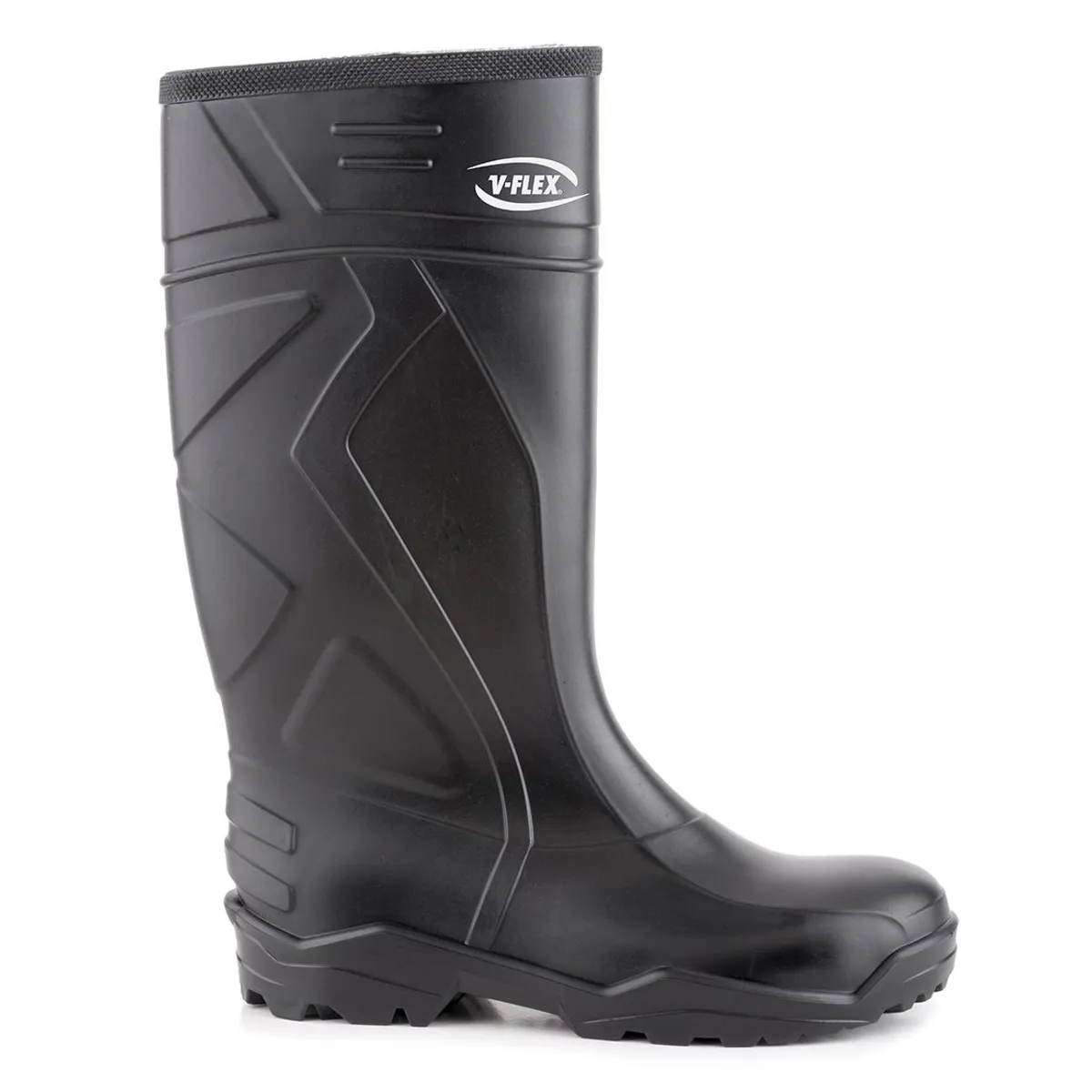 VFLEX - Bota PVC 940 Punta y Plantilla Acero Negra Para Lluvia V FLEX
