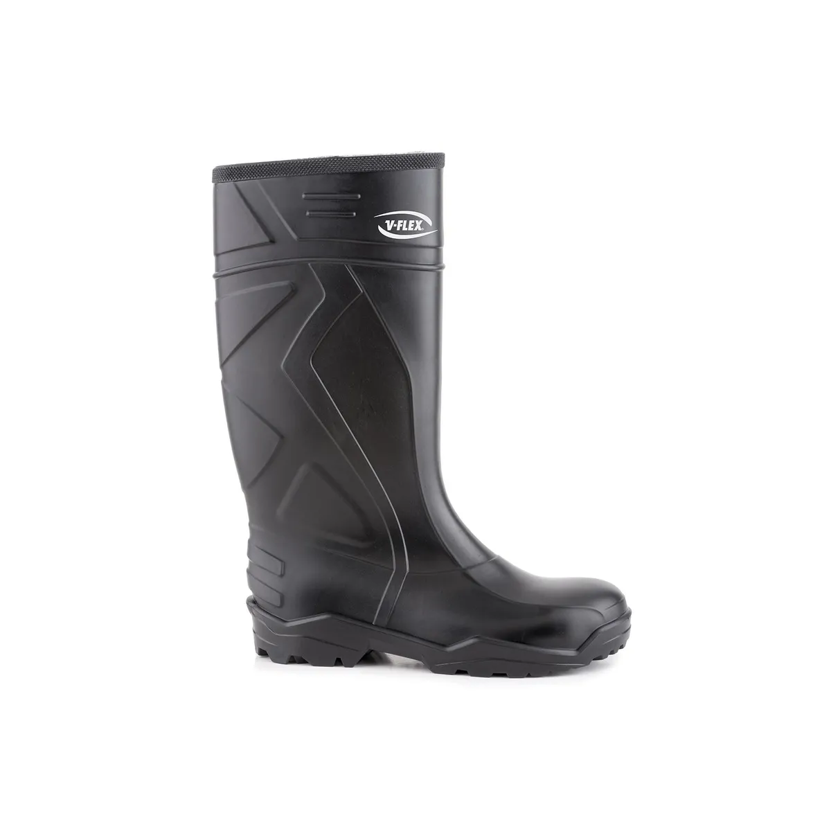 VFLEX - Bota PVC 940 Punta y Plantilla Acero Negra Para Lluvia V FLEX
