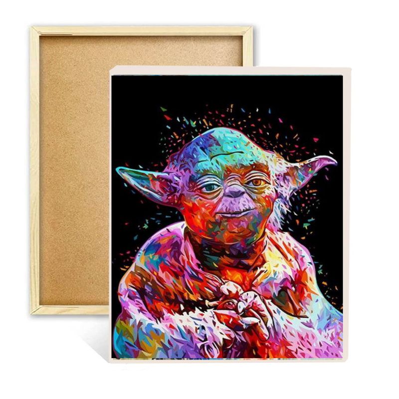 GENERICO - Diamond Painting Enmarcado Yoda Star Wars - Pintura Con Diamantes 25x35