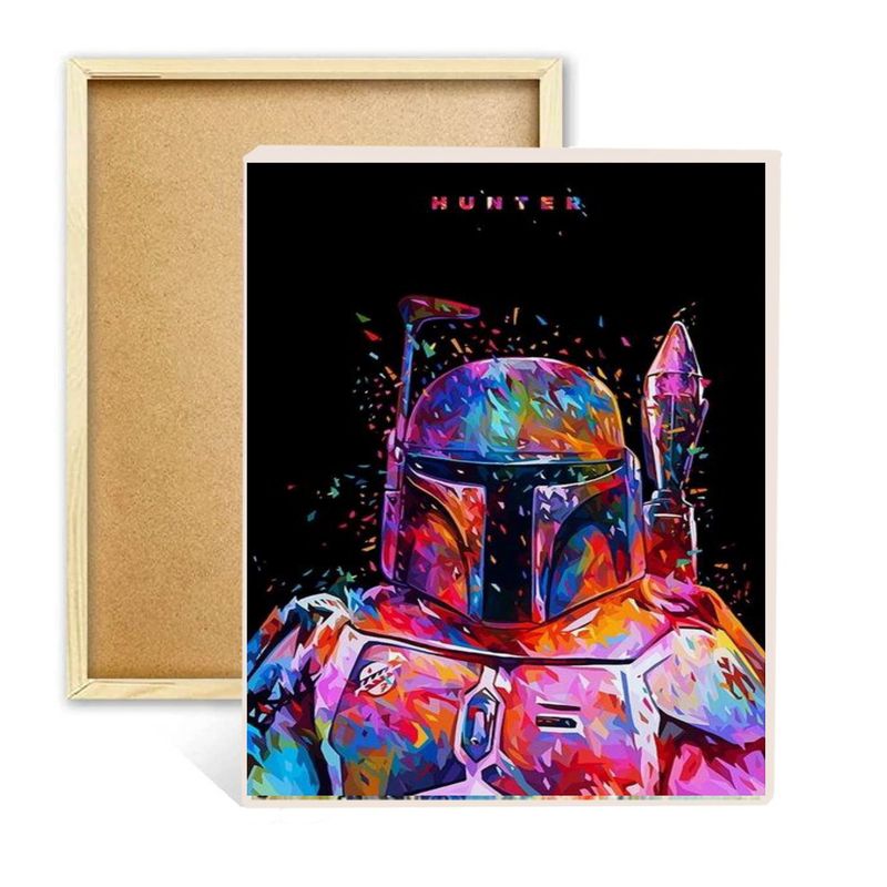 GENERICO - Diamond Painting En Bastidor Hunter Star Wars- Pintura Con Diamantes 25x35