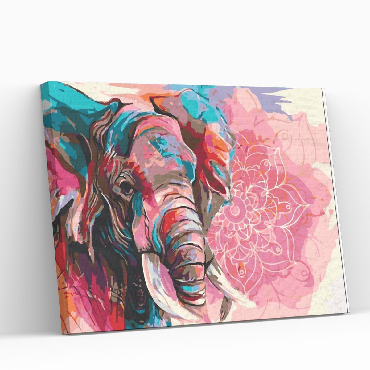 GENERICO - Diamond Painting En Bastidor Elefante colorido - Pintura Con Diamantes 25x35