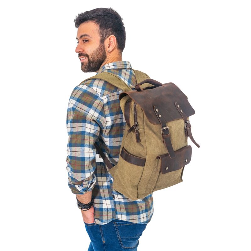 SANTINI - Mochila Hombre cuero natural