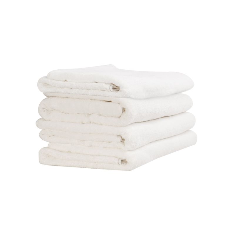 ABUTEX - Set 4 Toallas Blancas De Mano Y Cuerpo