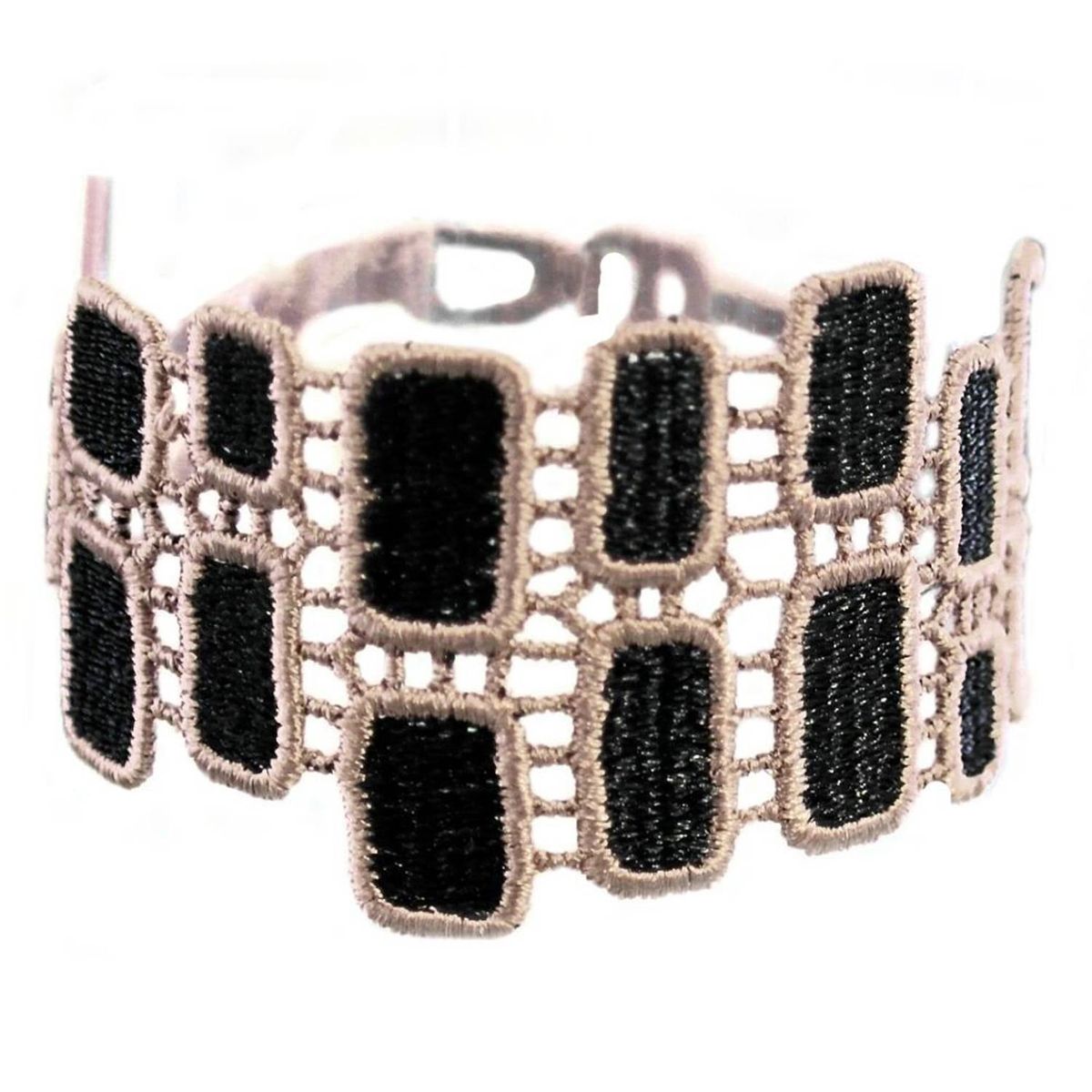 MISSIU - Pulsera Josephine colores Negro y Taupe