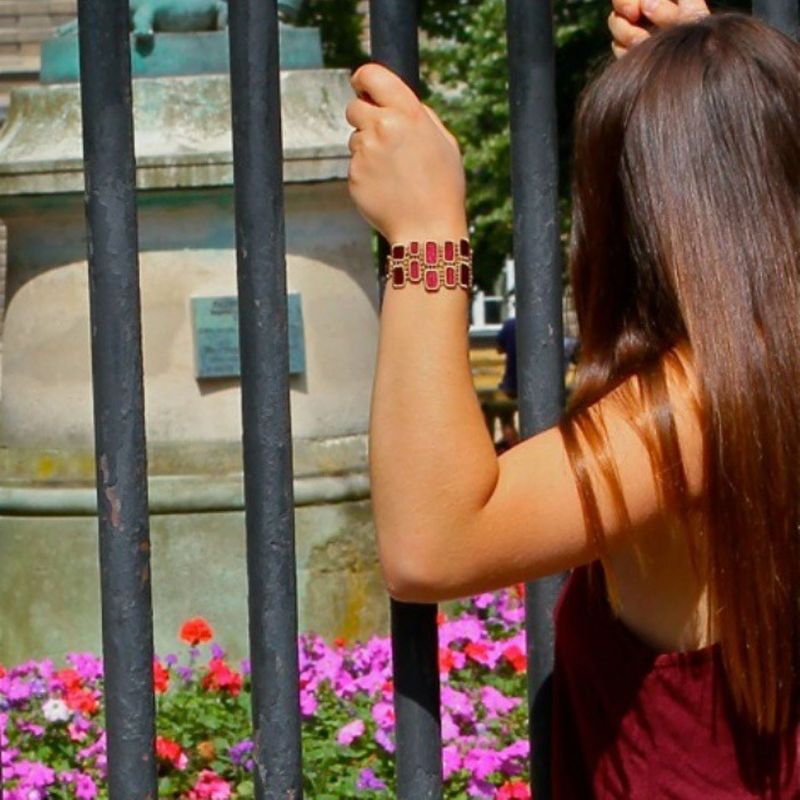 MISSIU - Pulsera Josephine colores Rojo y Dorado