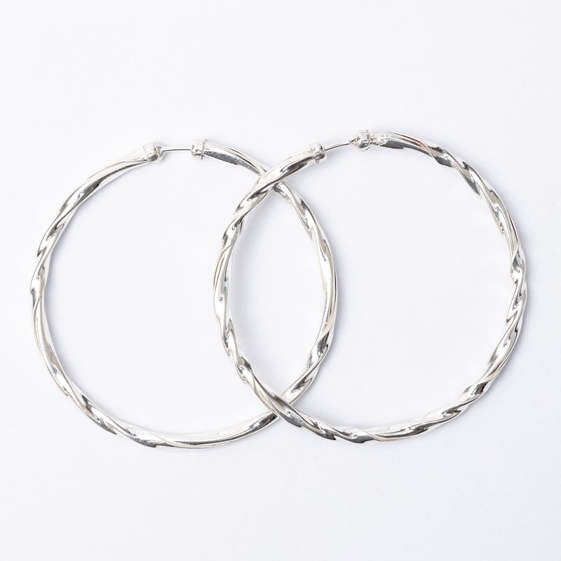 LA GARZA - Aros Mujer Plata Argollas Perfiladas