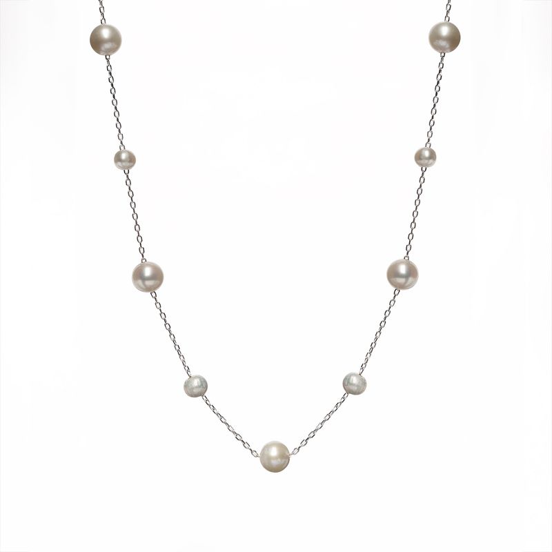 LA GARZA - Collar Plata Perlas de Río Naturales Mujer