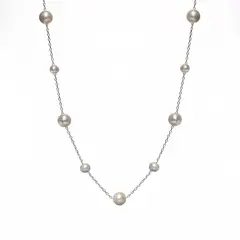 LA GARZA - Collar Plata Perlas de Río Naturales Mujer