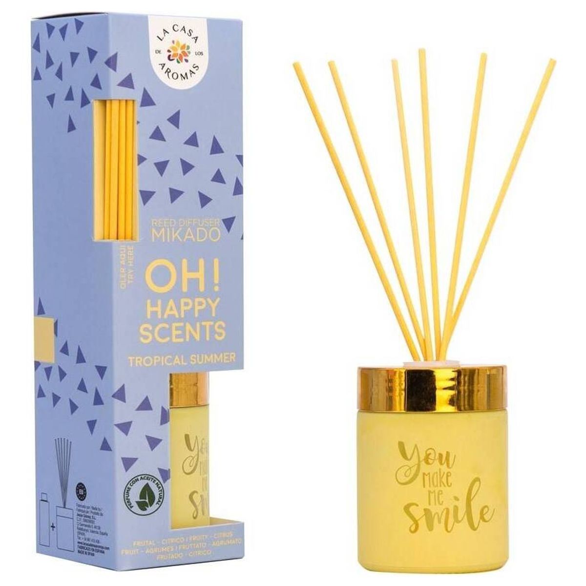 GENERICO - Ambientador Mikado Mensajes Tropical Summer - La Casa de los Aromas