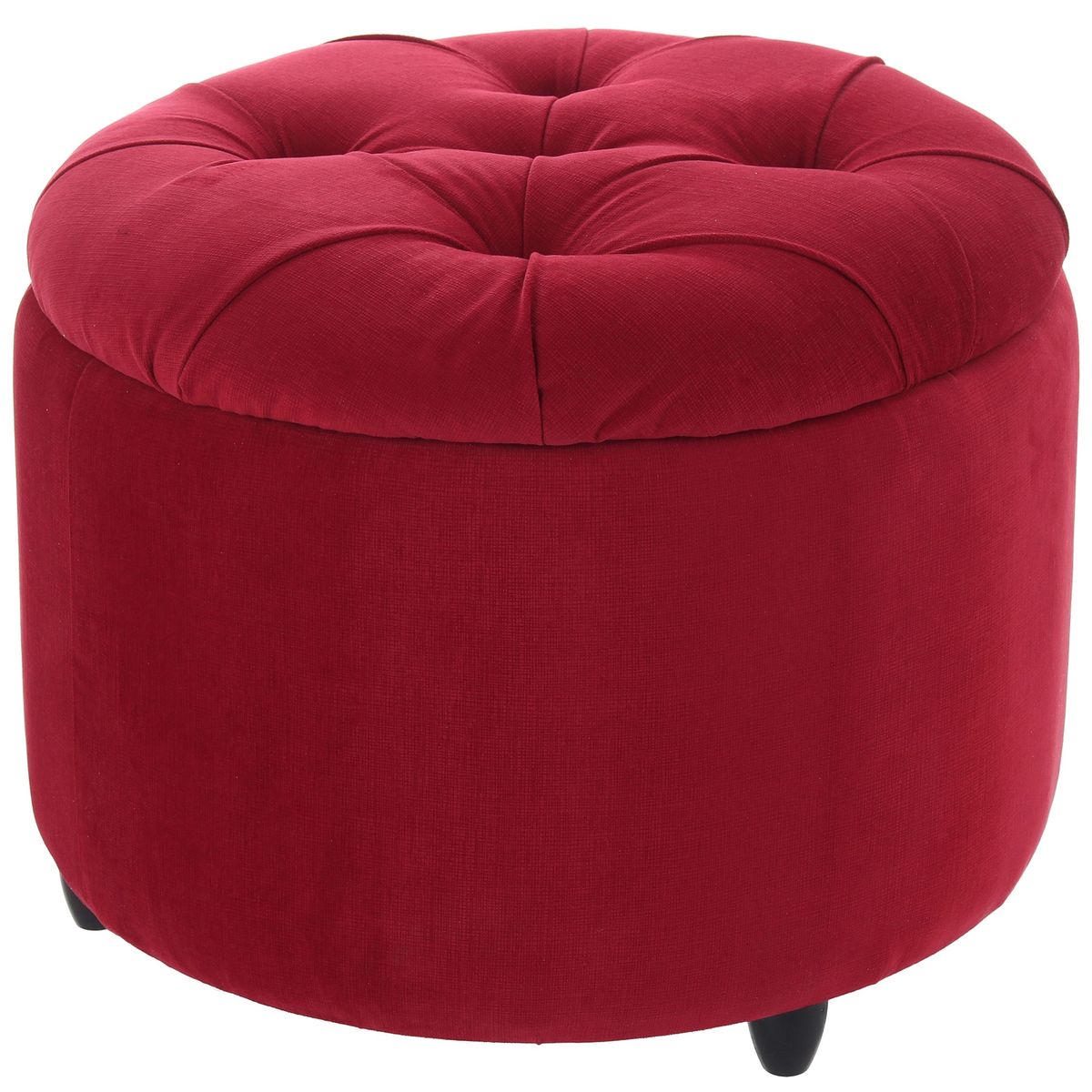 GENERICO - Pouf Baúl Zoe Rojo Felpa 60x60x50 cm Máxima Design
