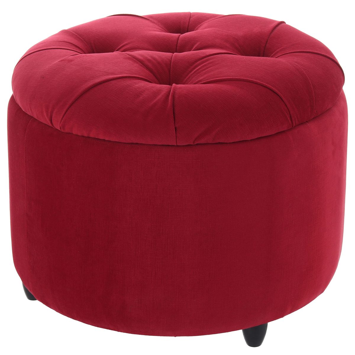 GENERICO - Pouf Baúl Zoe Rojo Felpa 60x60x50 cm Máxima Design