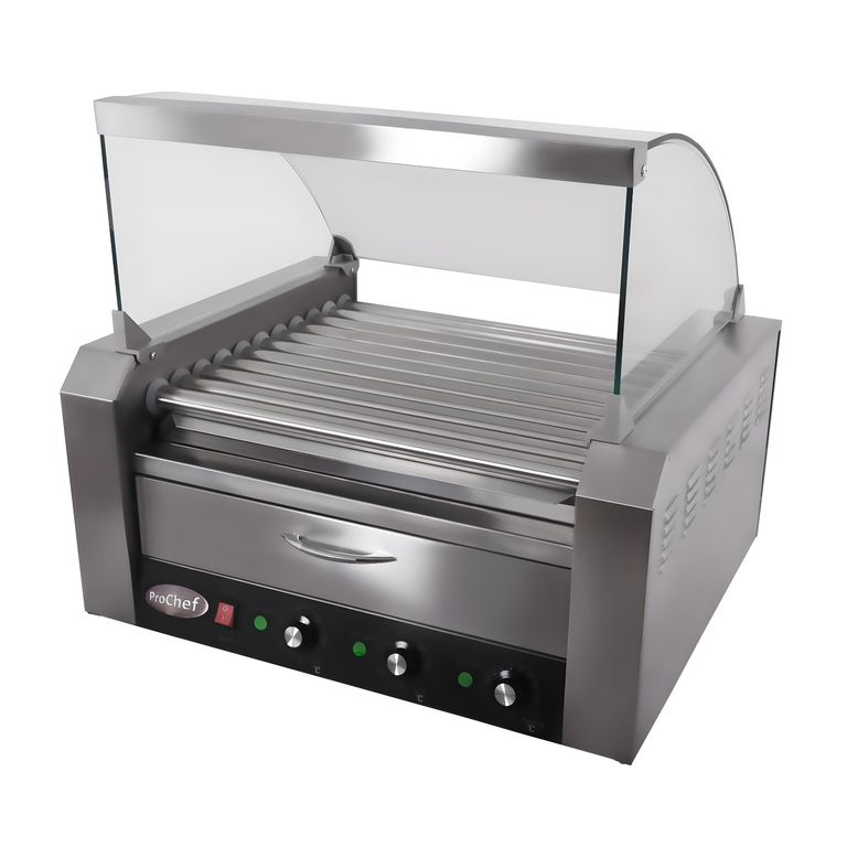 PROCHEF Roller Hot Dogs 11 Rodillos con Mantenedor de Pan