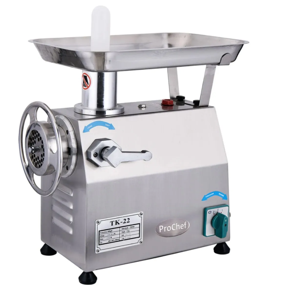 PROCHEF - Moledora de carne industrial ProChef 22 kg. 250 kg/hora