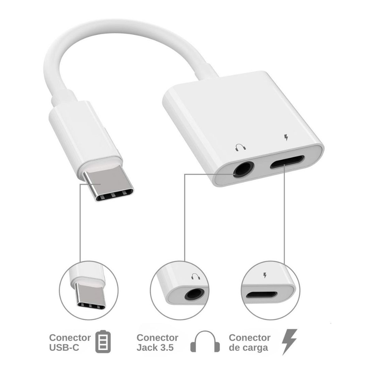 BAZUCA - Adaptador Usb C A Audífonos Con Carga Rapida 40w para Apple Iphone 16