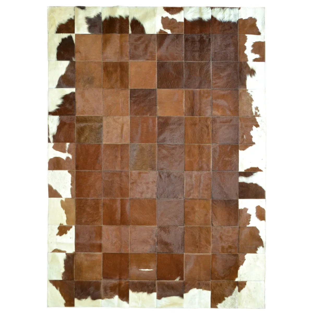 MOO HOGAR - Alfombra Cuero Natural 200 X 280cm Diseño 20 X 20 cm