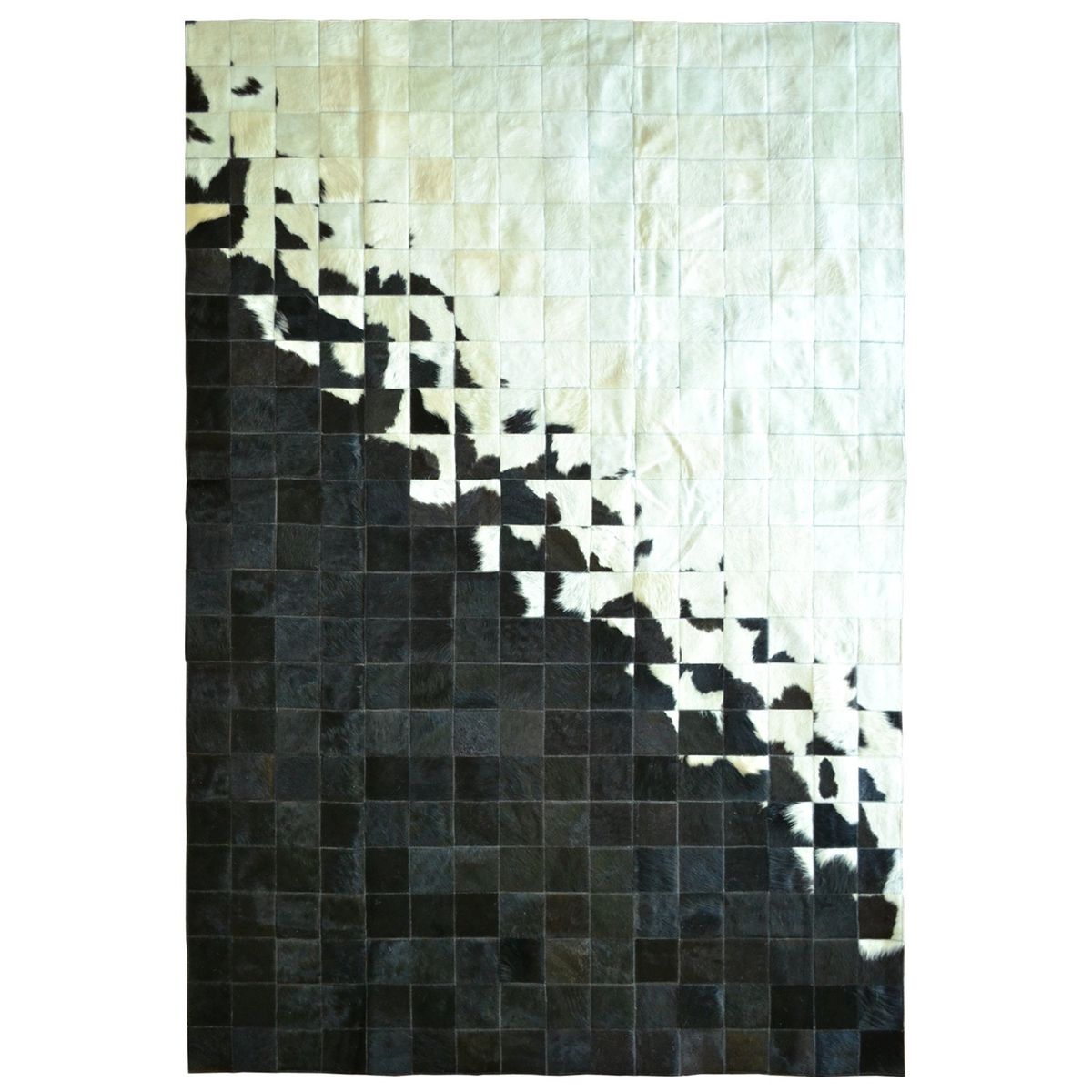 MOO HOGAR - Alfombra Cuero Natural 160X230 cm Diseño 10X10cm