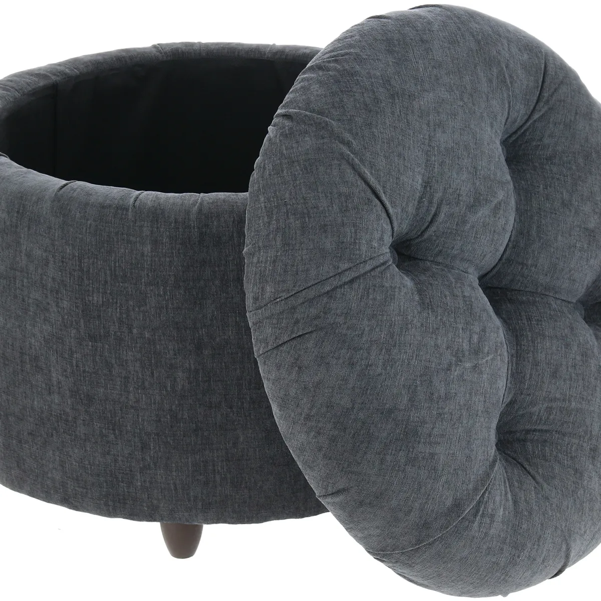 GENERICO - Pouf Baúl Zoe Gris Oscuro Altea 60x60x50 cm Máxima Design