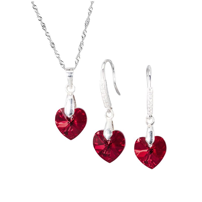 JOYAS MONTERO - Conjunto Romance Plata 925 Cristal Genuino Siam Shimmer