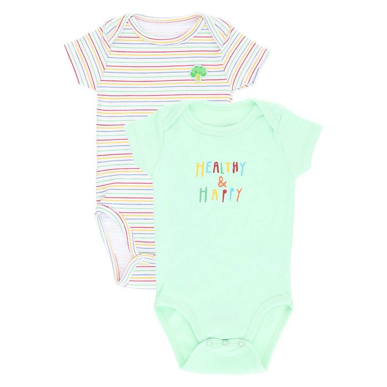 Body manga corta pack x 2 mt4747 Verde 9-12 MESES
