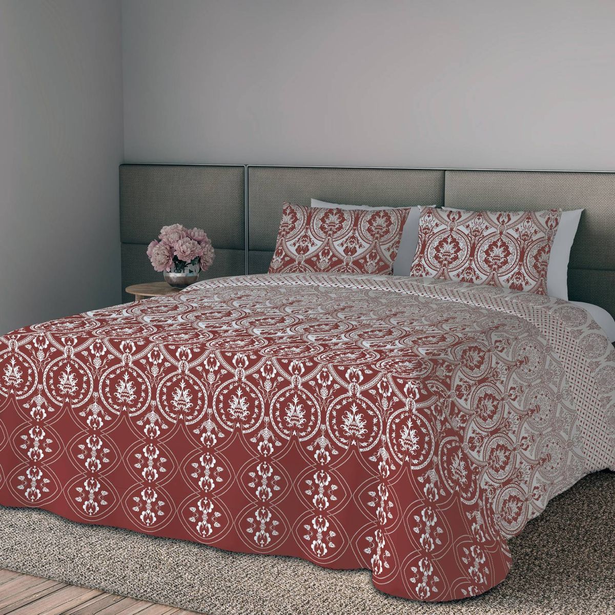 TEKA - Juego de Cama Crystal Royalti Teka - 2 plazas con elástico - 4 Piezas