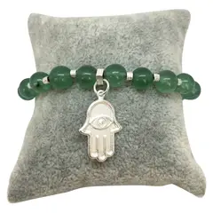 GAB JOYAS - Pulsera piedras naturales acc. baño plata