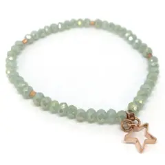 GAB JOYAS - Pulsera cristales acc. baño oro rosado