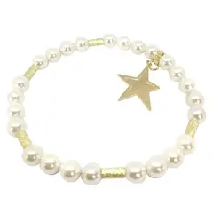 GAB JOYAS - Pulsera perlas nacar acc. baño oro amarillo