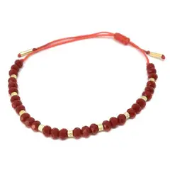 GAB JOYAS - Pulsera cristales en rojo burdeo