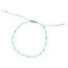 GAB JOYAS - Pulsera piedras turquesa hilo seda tejido macrame