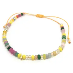 GAB JOYAS - Tobillera cristales acc. baño oro amarillo