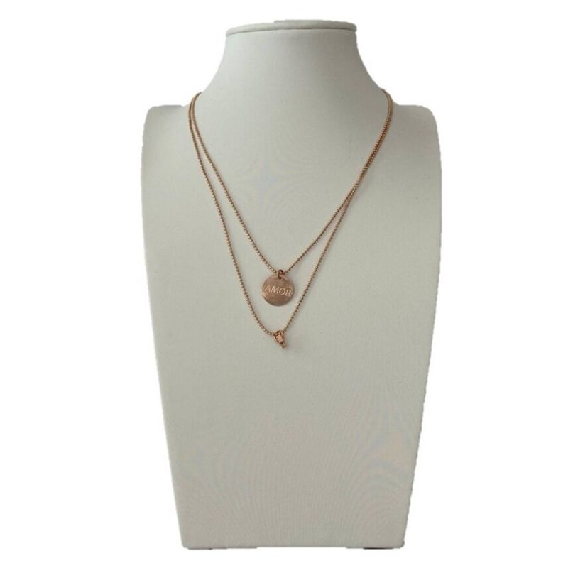 GAB JOYAS - Collar doble baño oro rosa