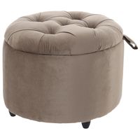 Pouf Baúl Zoe Café Felpa 60x60x50 cm Máxima Design