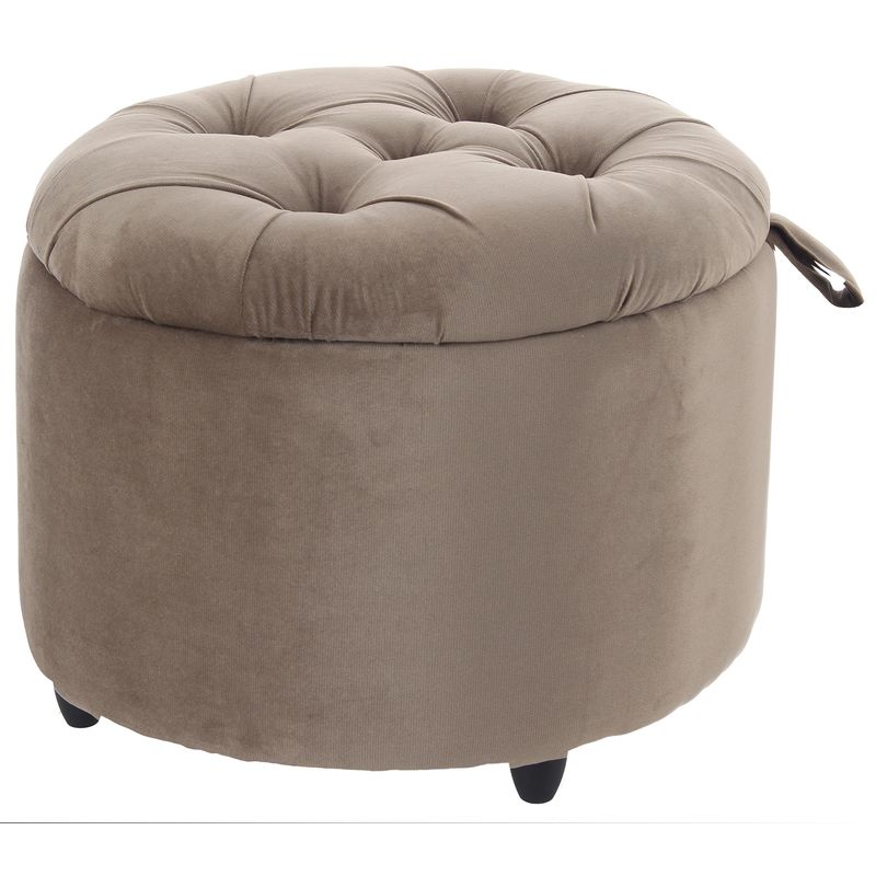 GENERICO - Pouf Baúl Zoe Café Felpa 60x60x50 cm Máxima Design