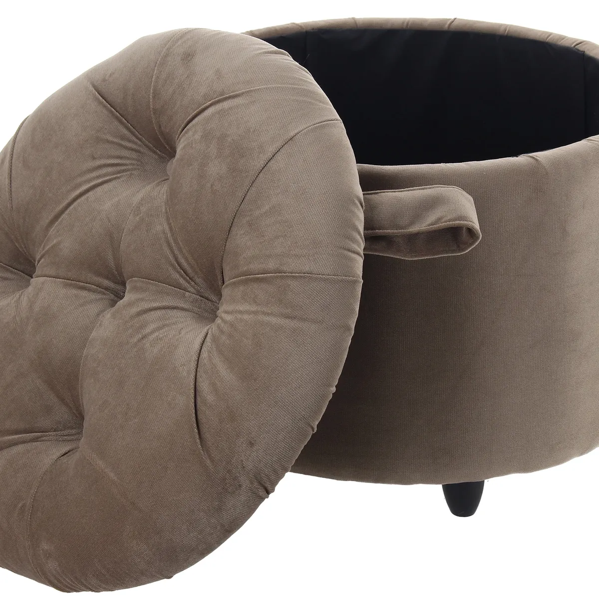 GENERICO - Pouf Baúl Zoe Café Felpa 60x60x50 cm Máxima Design