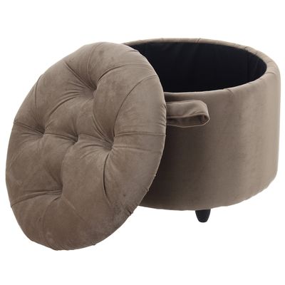 Imagen 2 del producto Pouf Baúl Zoe Café Felpa 60x60x50 cm Máxima Design