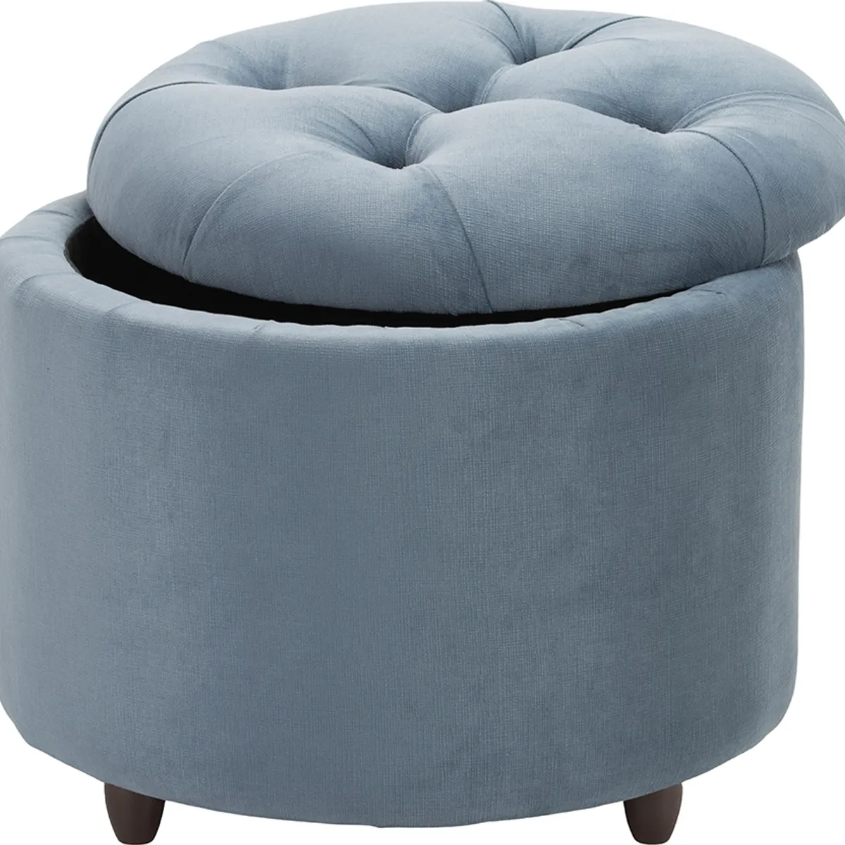 GENERICO - Pouf Baúl Zoe Azul Petroleó Felpa Grabada 60x60x50 cm Máxima Design