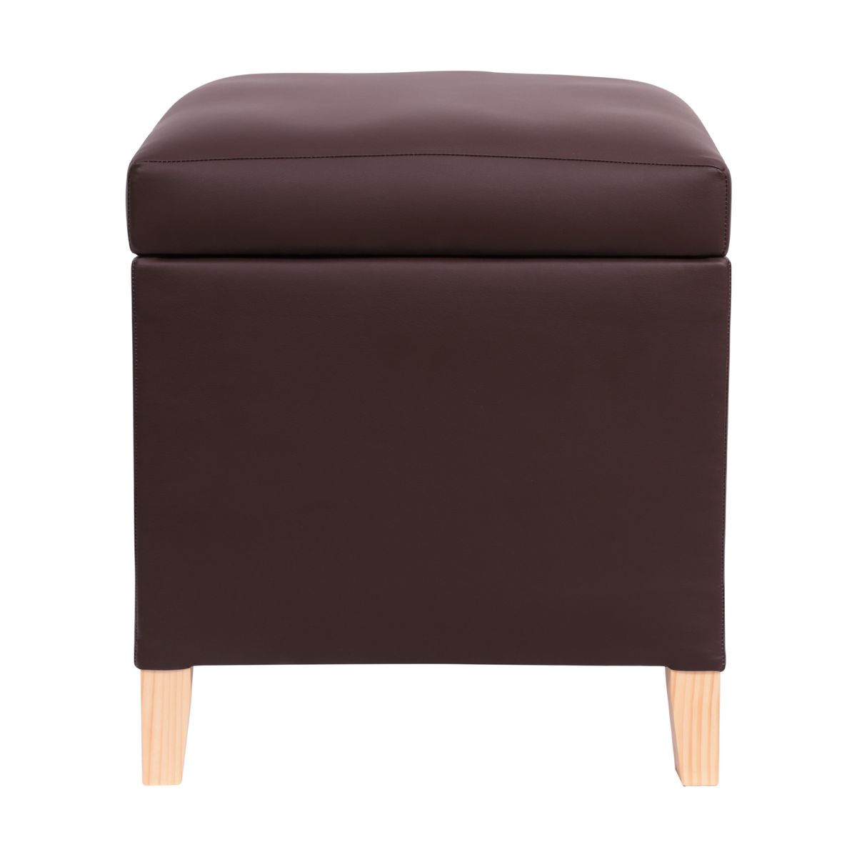 GENERICO - Pouf Baúl Rucato PU Café 46x46x50 cm Máxima Design