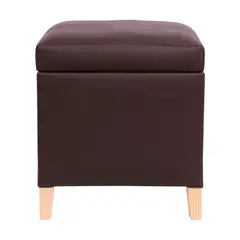 GENERICO - Pouf Baúl Rucato PU Café 46x46x50 cm Máxima Design