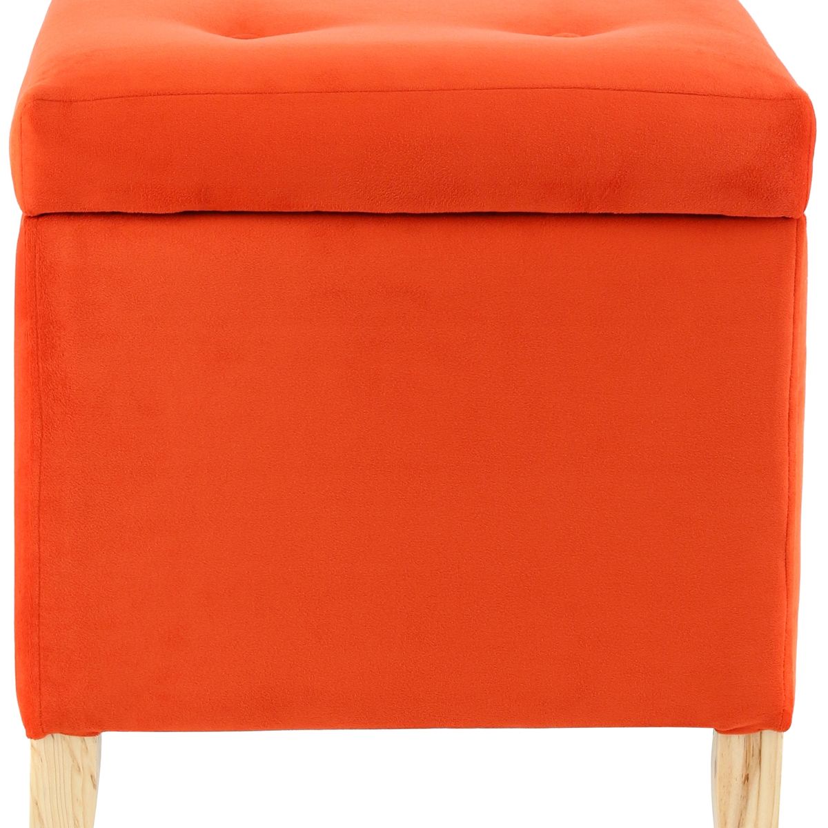 GENERICO - Pouf Baúl Rucato Naranjo Felpa 46x46x50 cm Máxima Design