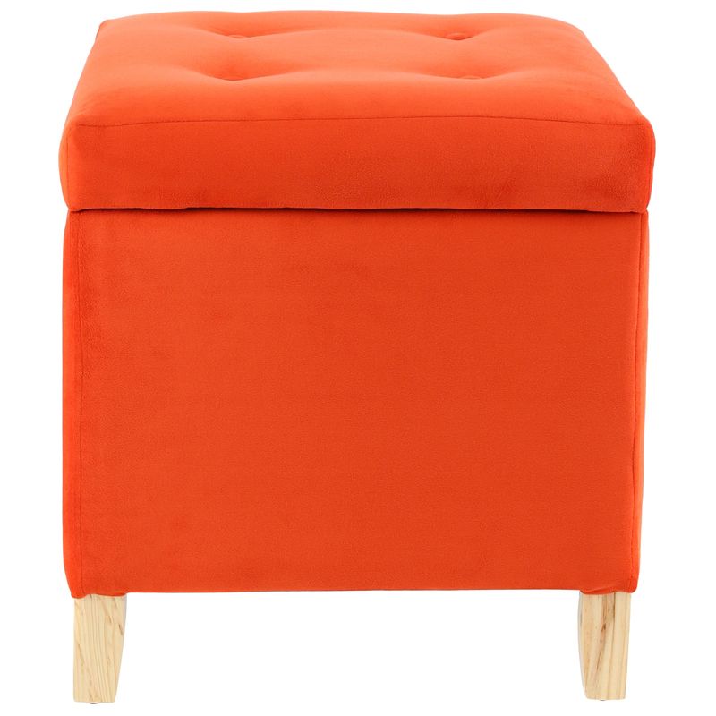 GENERICO - Pouf Baúl Rucato Naranjo Felpa 46x46x50 cm Máxima Design