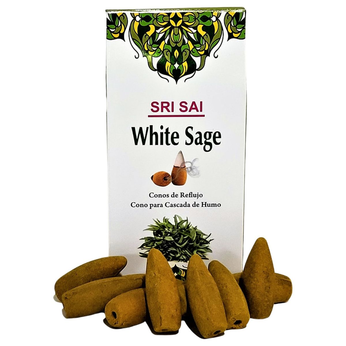 GENERICO - Conos de Incienso Cascada Salvia Blanca - SRI SAI