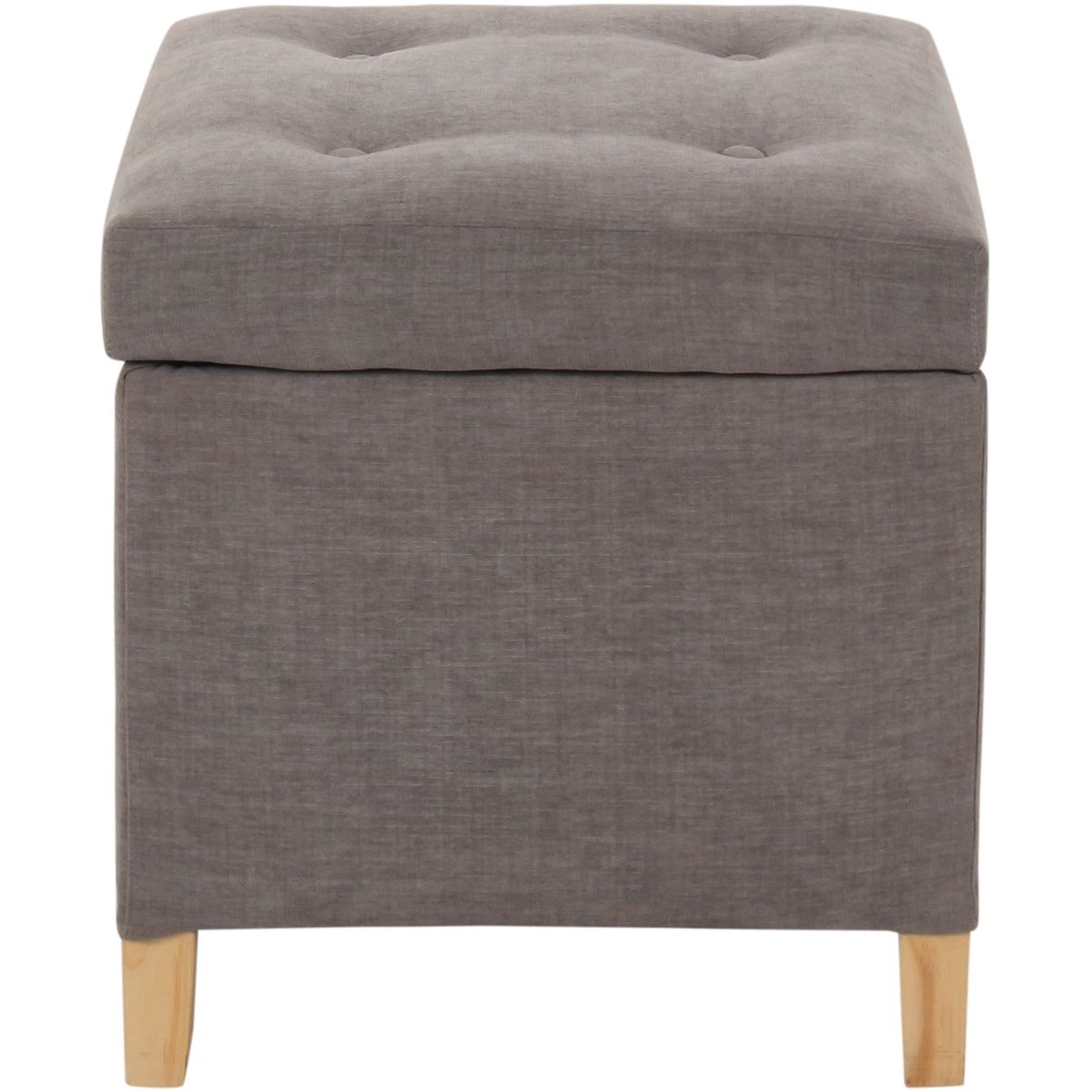 GENERICO - Pouf Rucato con Baúl Gris Oscuro 46x46x50 cm Máxima Design