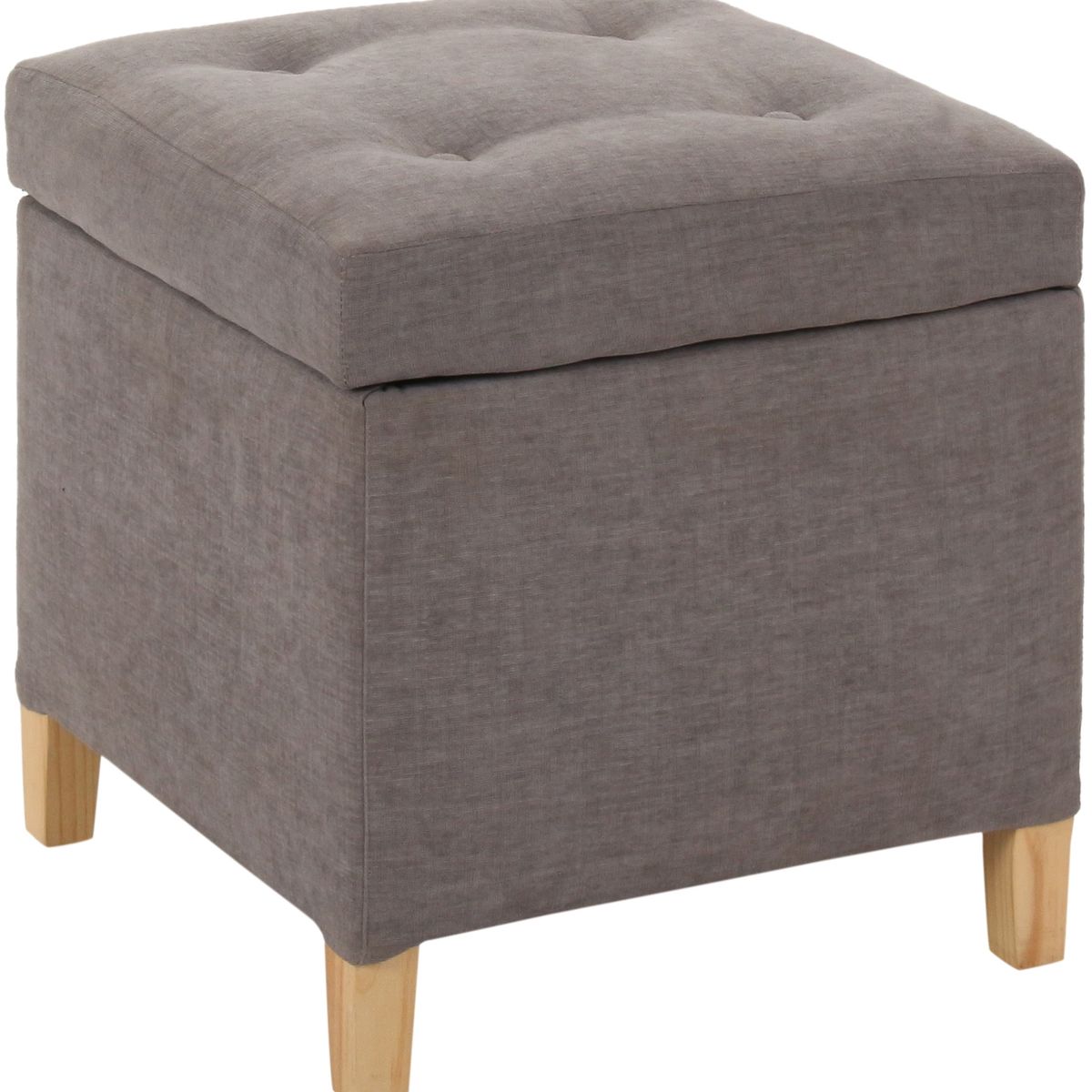 GENERICO - Pouf Rucato con Baúl Gris Oscuro 46x46x50 cm Máxima Design