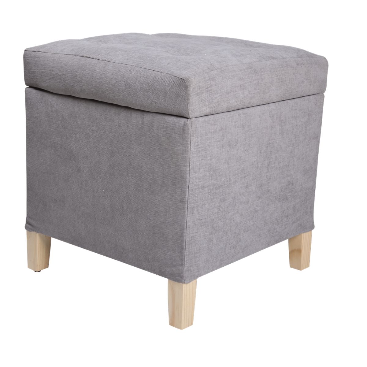 GENERICO - Pouf Baúl Rucato Gris Claro Altea 46x46x50 cm Máxima Design